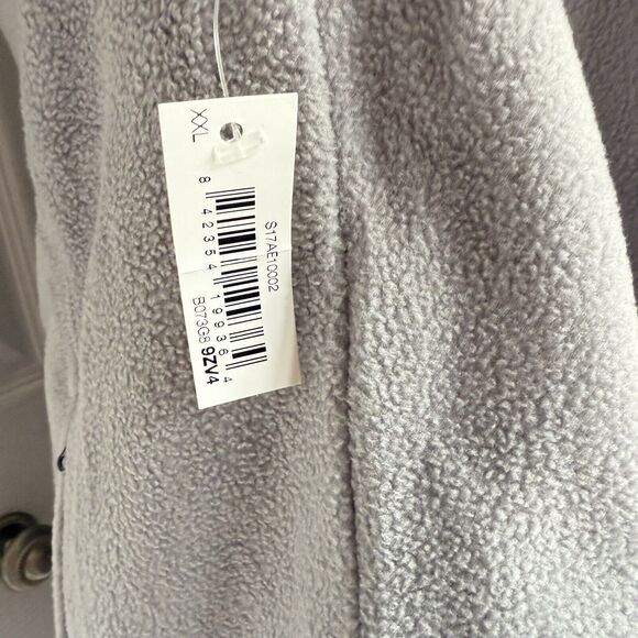 Men Fleece Sweater Jacket Gray Size 2XL Full Zip Polar - Picture 13 of 16